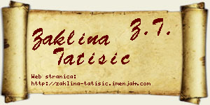 Žaklina Tatišić vizit kartica